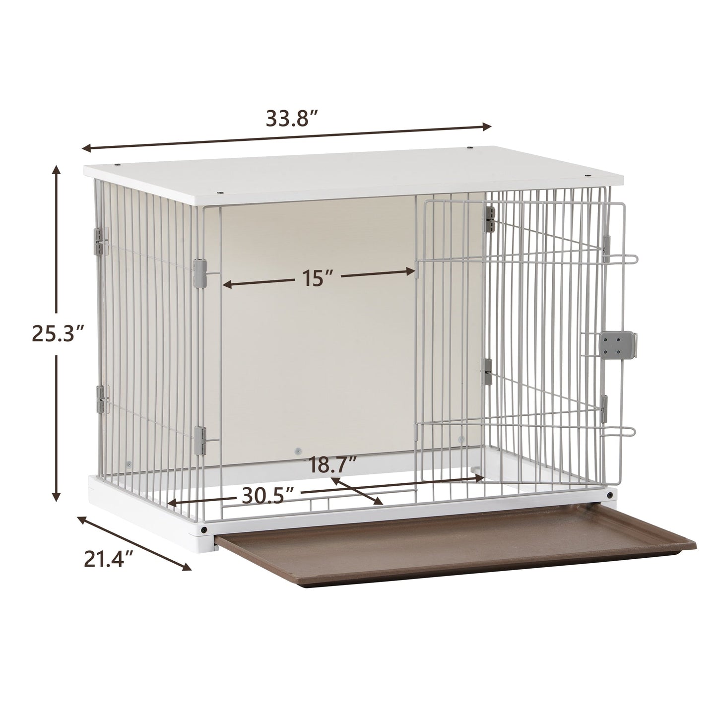 Elegant Wooden Structure White Dog Cage