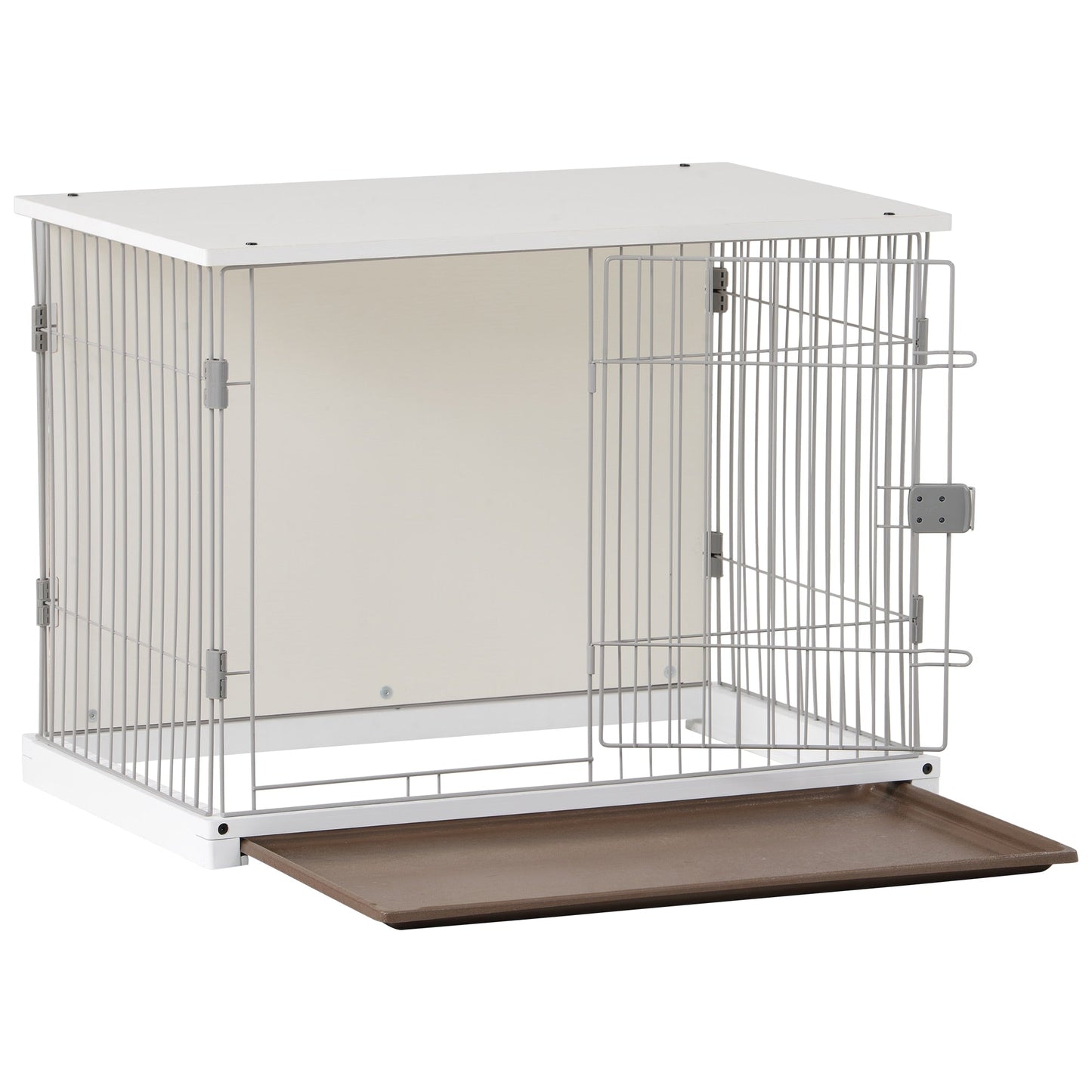 Elegant Wooden Structure White Dog Cage