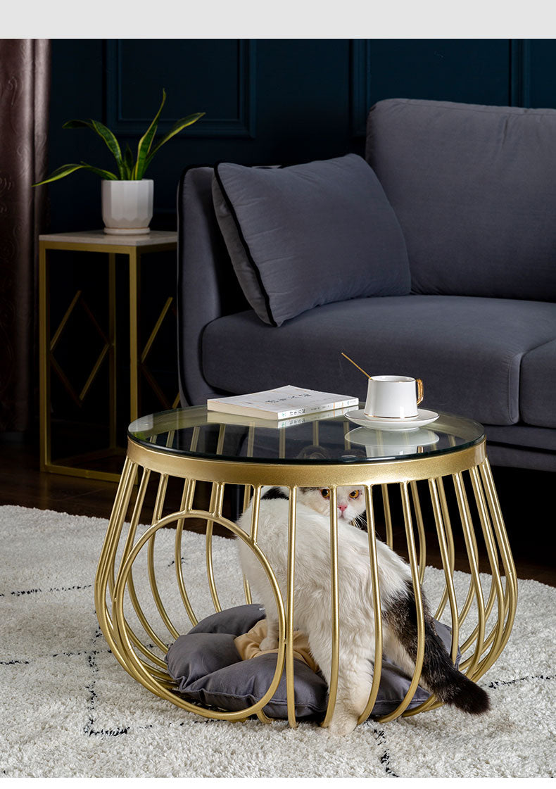 Nordic Stone Plate Coffee Table Cat Nest