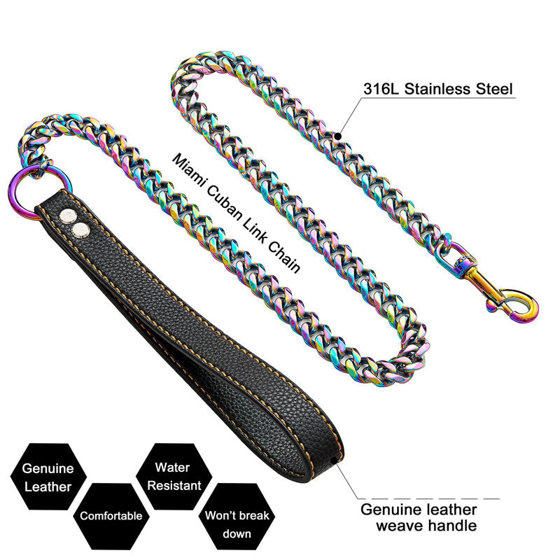 Strong Cuban Stainless Steel Pet Lead