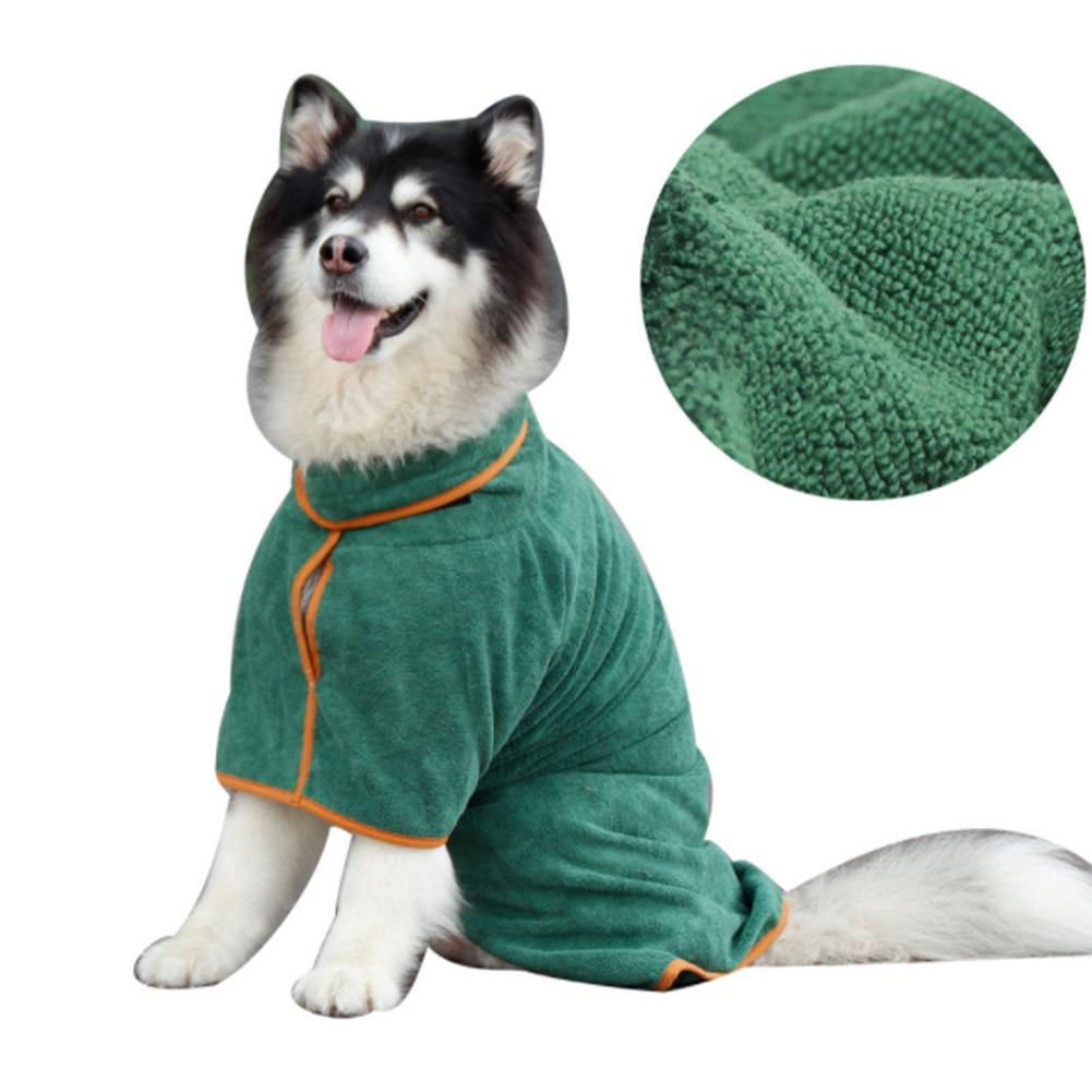 Hook & Loop Fastener Design Dog Bathrobe
