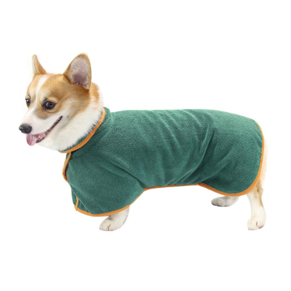 Hook & Loop Fastener Design Dog Bathrobe
