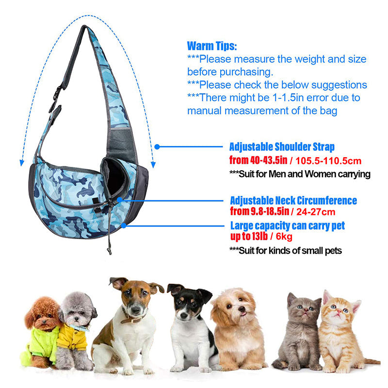 Durable Padded Strap Pet Sling Bag