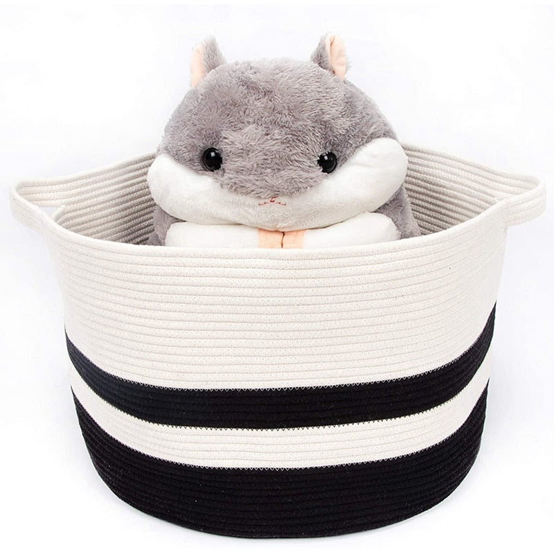 Woven Cotton Rope Dog Toys Basket