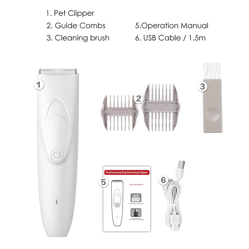 Low Noise Cordless Dog Hair Trimmer
