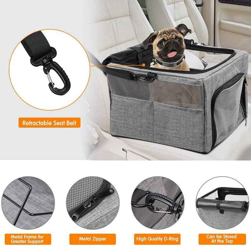 Metal Frame Pet Car Seat Carrying Bag
