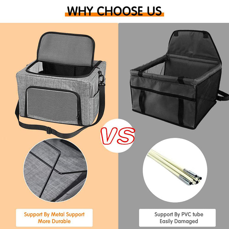 Metal Frame Pet Car Seat Carrying Bag