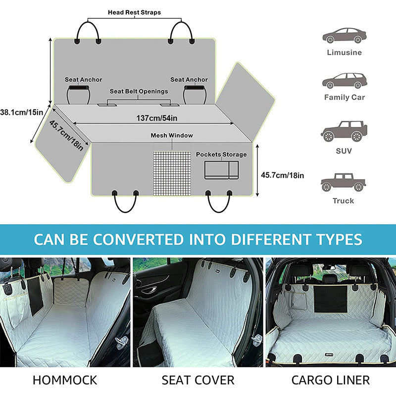 Mesh Visual Window Dog Car Seat Covers