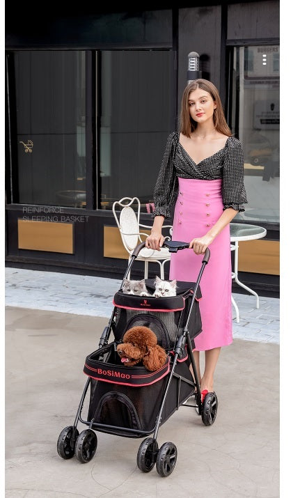 Portable Double Layer Pet Stroller