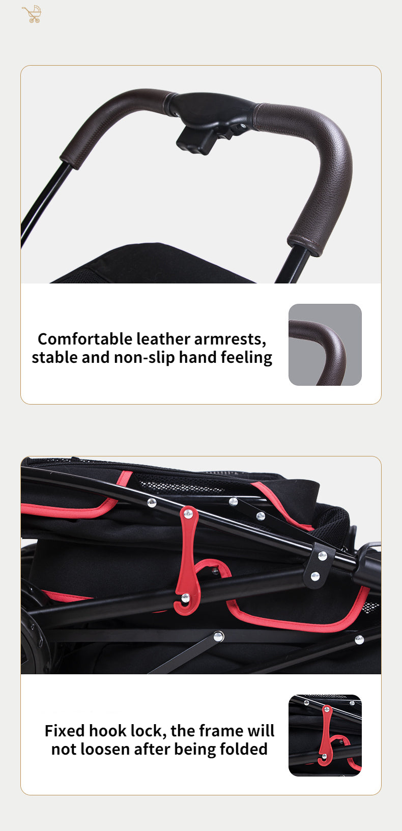 Portable Double Layer Pet Stroller