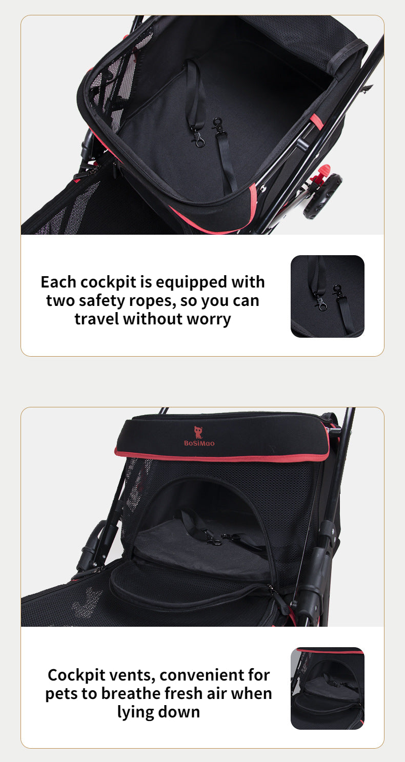 Portable Double Layer Pet Stroller