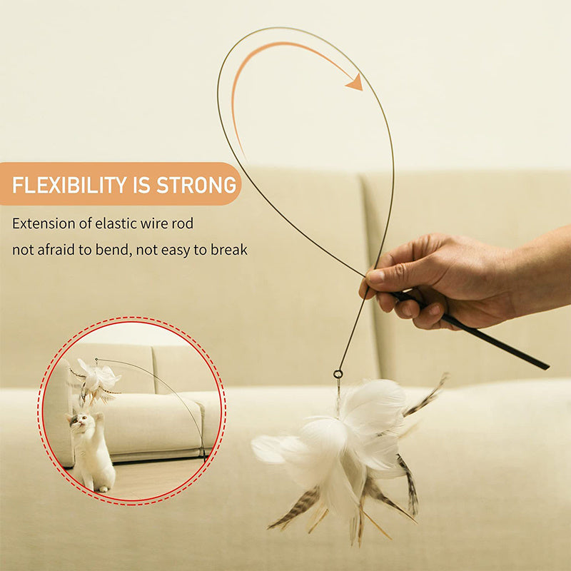 Suction Cup Natural Feather Cat Toys