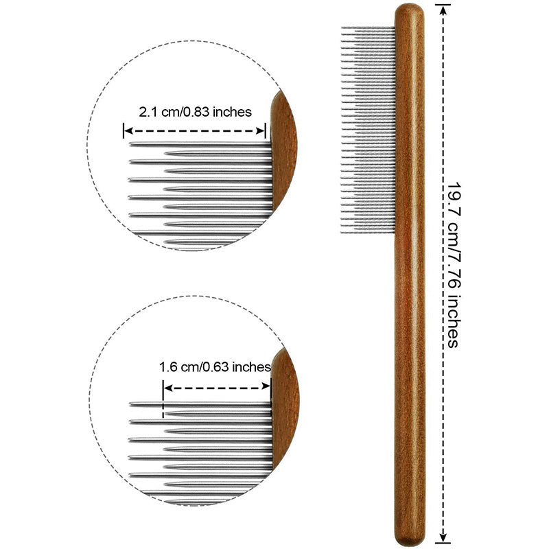 Professional Wooden Handle Dog Comb