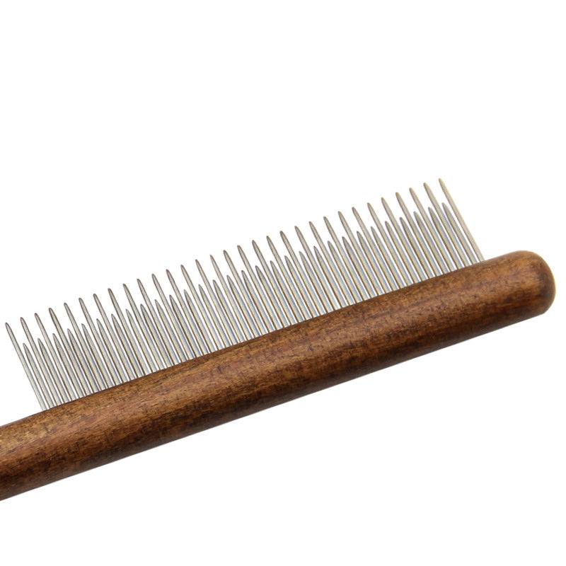 Professional Wooden Handle Dog Comb