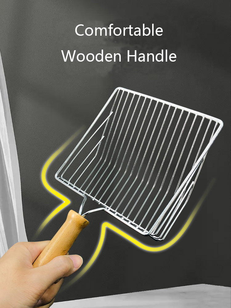 Wooden Handle Metal Cat Litter Shovel