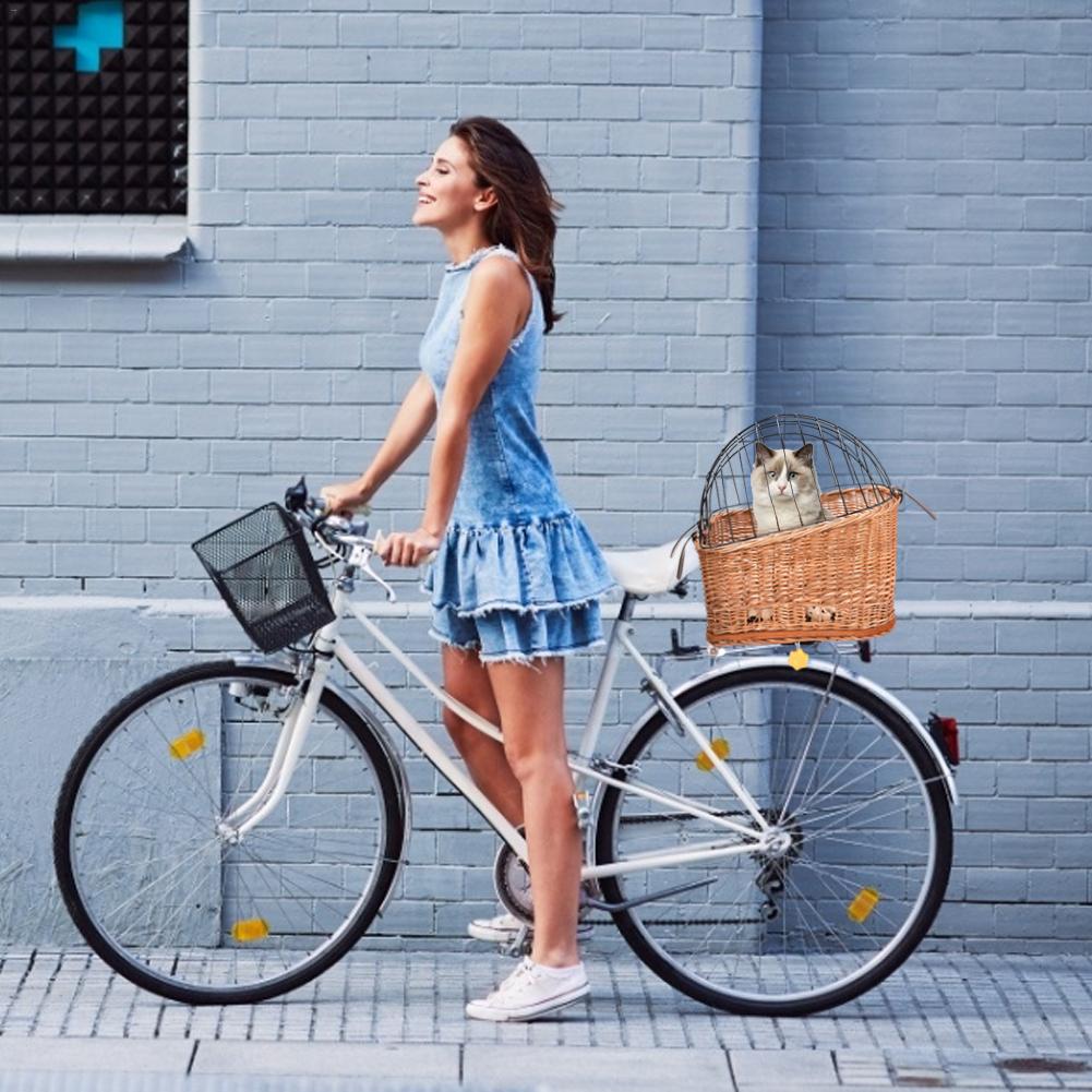 Hand Woven Dog Bicycle Basket
