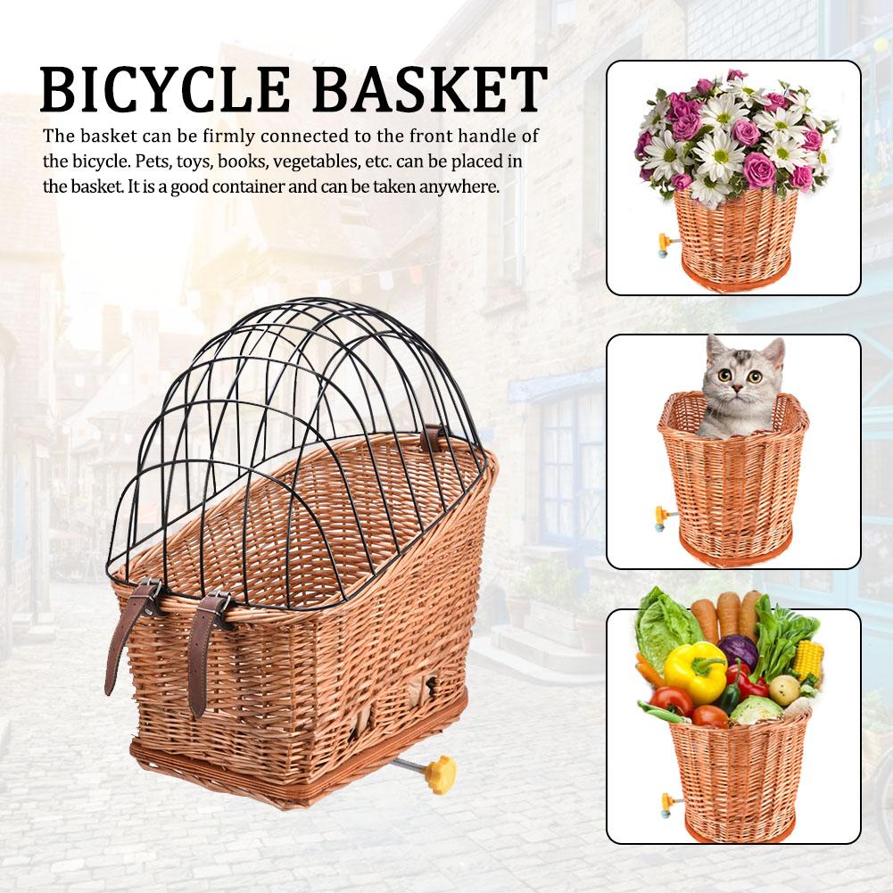 Hand Woven Dog Bicycle Basket
