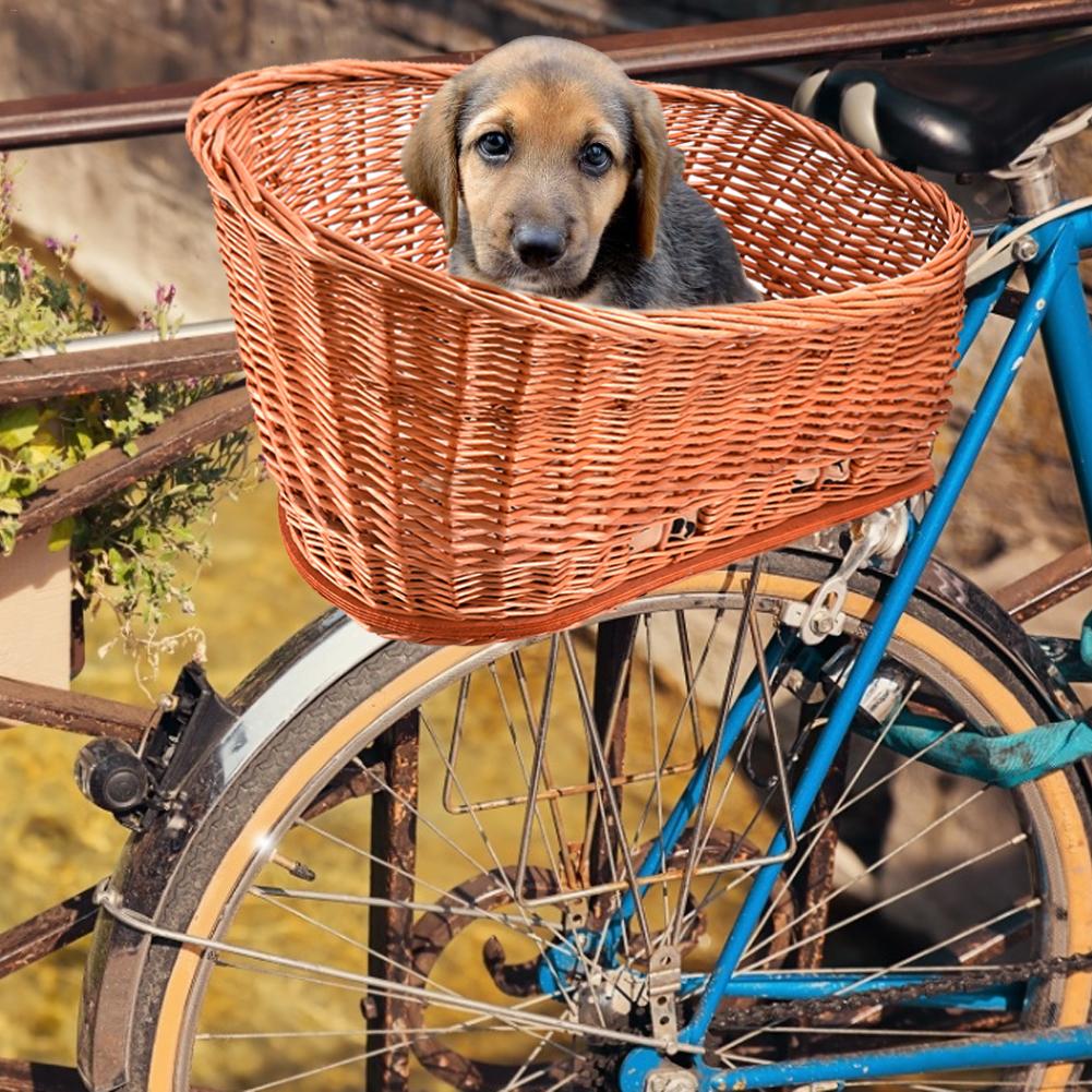 Hand Woven Dog Bicycle Basket