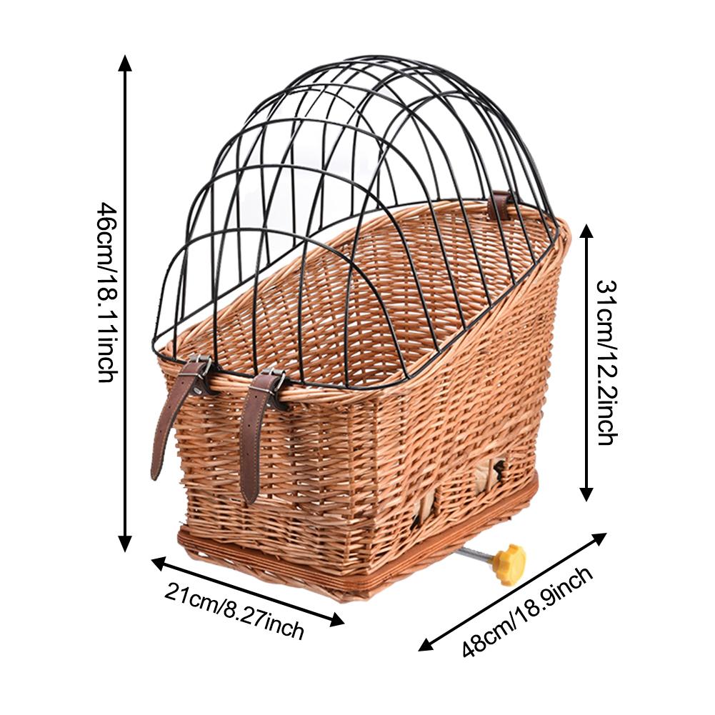 Hand Woven Dog Bicycle Basket