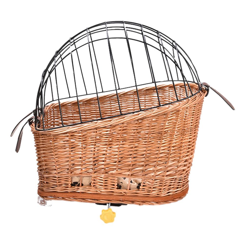 Hand Woven Dog Bicycle Basket