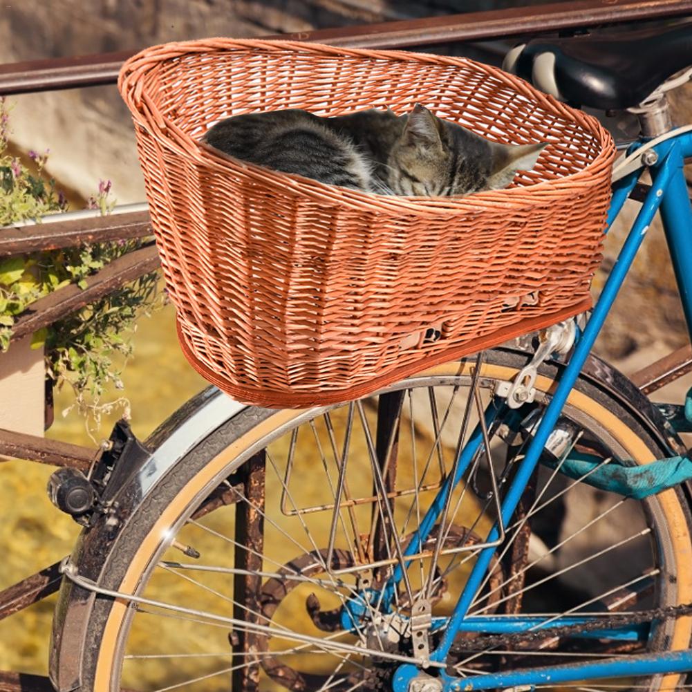 Hand Woven Dog Bicycle Basket