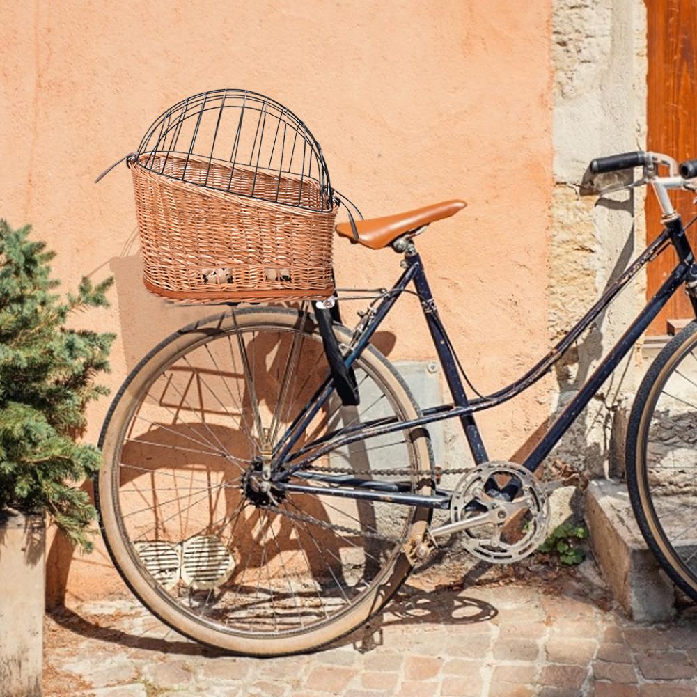Hand Woven Dog Bicycle Basket