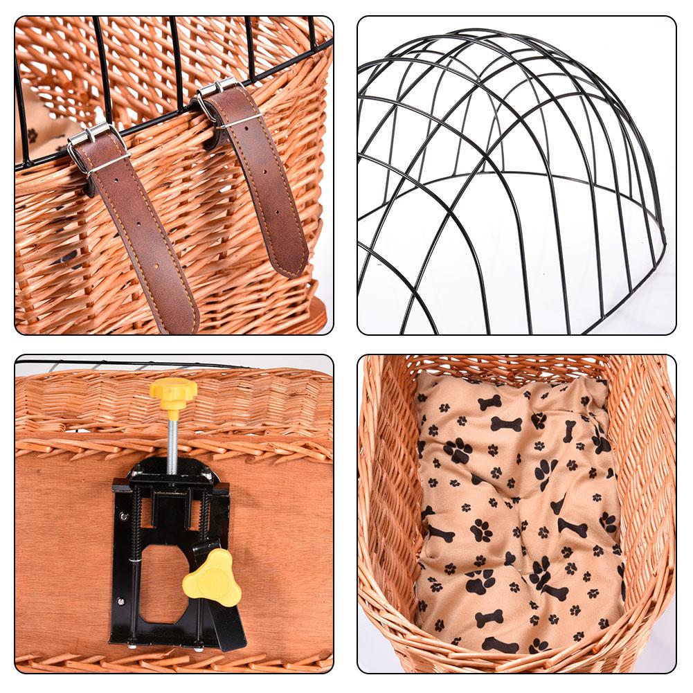Hand Woven Dog Bicycle Basket