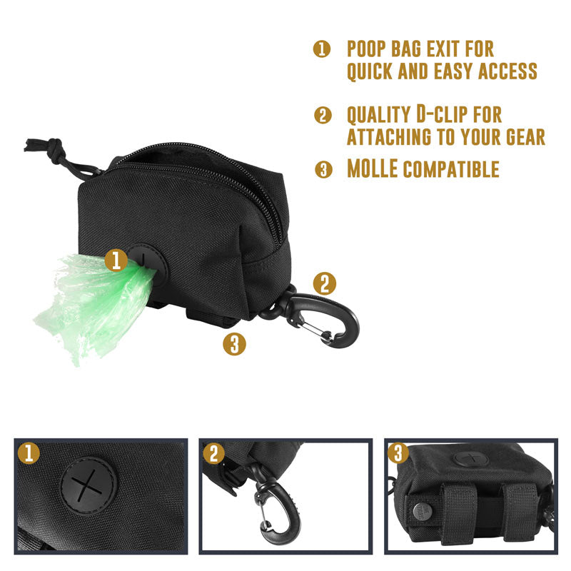 1000D Nylon Tactical Molle Dog Poop Bag