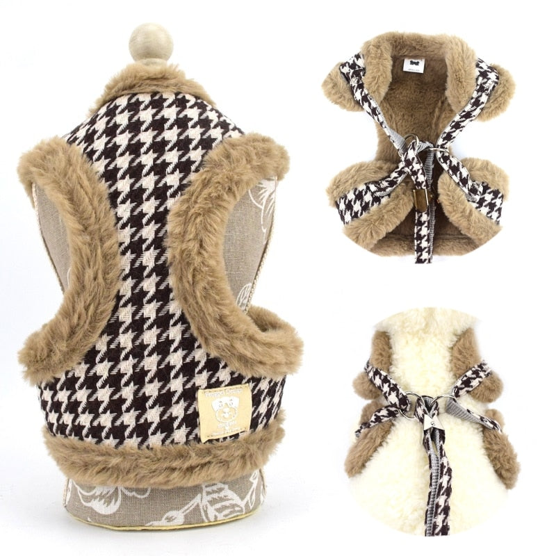 Thick Faux Fur Soft Dog Harness