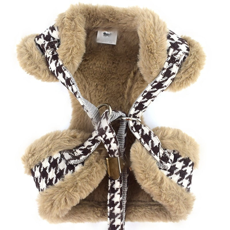 Thick Faux Fur Soft Dog Harness
