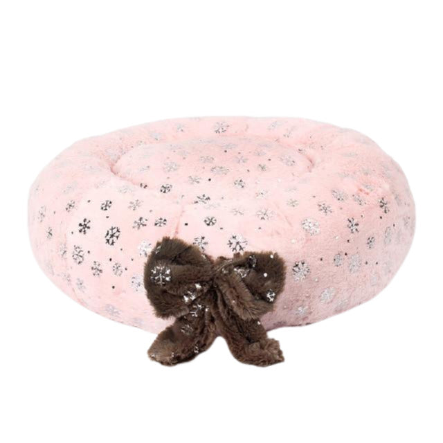Round Snowflake Pet Calming Bed