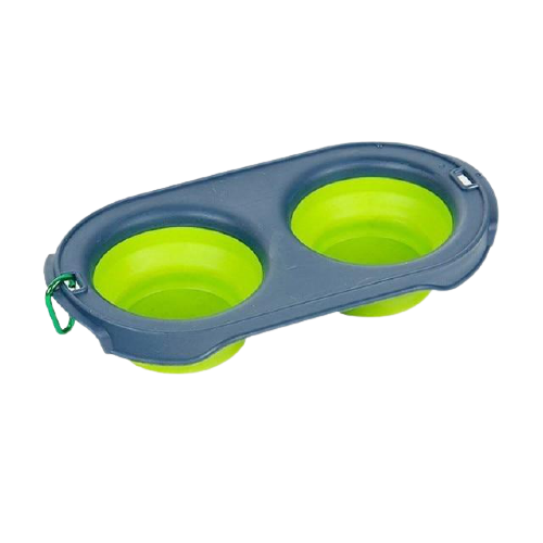 Outdoor Silicone Double Dog Bowl