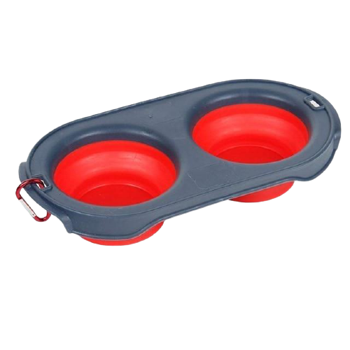 Outdoor Silicone Double Dog Bowl