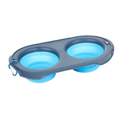 Outdoor Silicone Double Dog Bowl