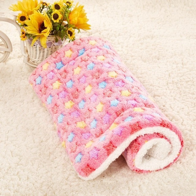 Star Pattern Warm Dog Soft Blanket
