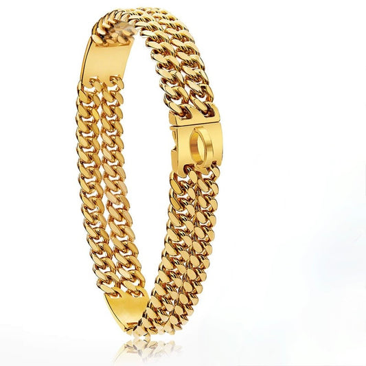 Luxury 18K Gold Plated Cuban Dog Chain