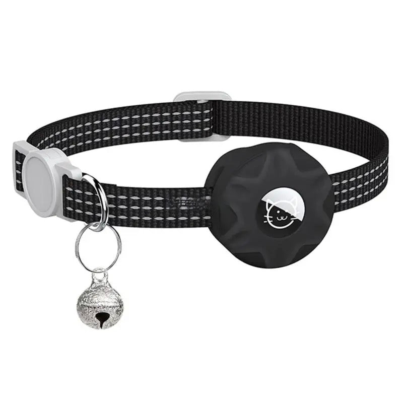 Reflective Pet AirTag Collar With Bell