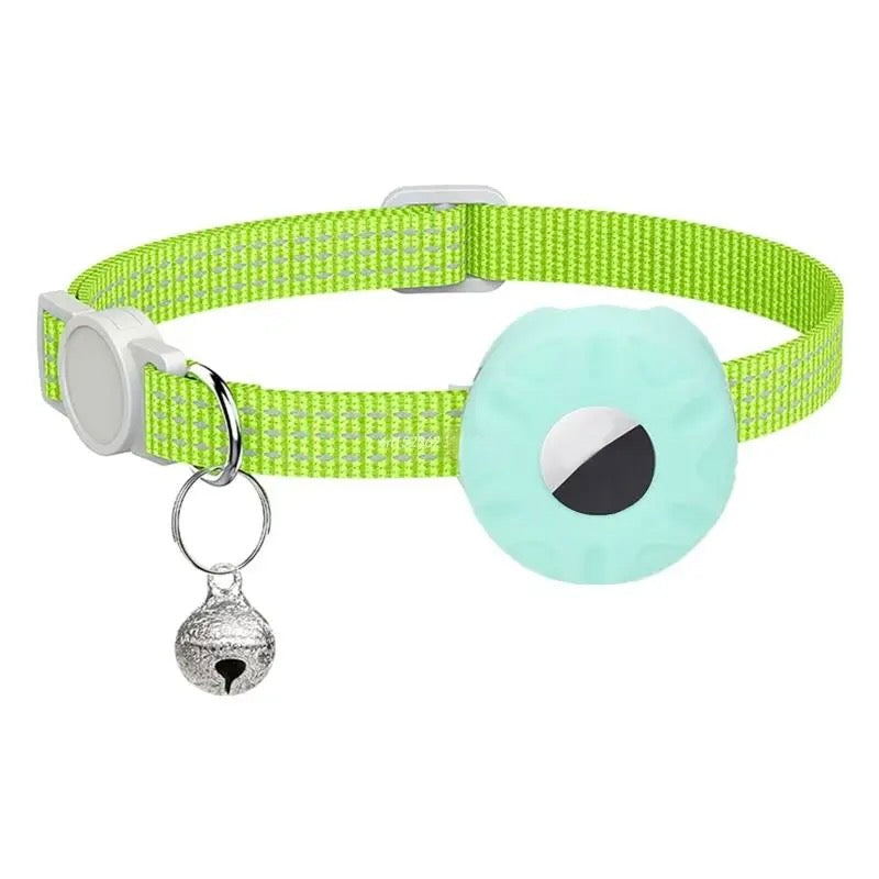Reflective Pet AirTag Collar With Bell