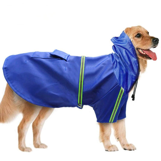 PU Leather Hooded Dog Raincoat
