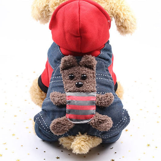 Autumn Denim Dog Hoodies