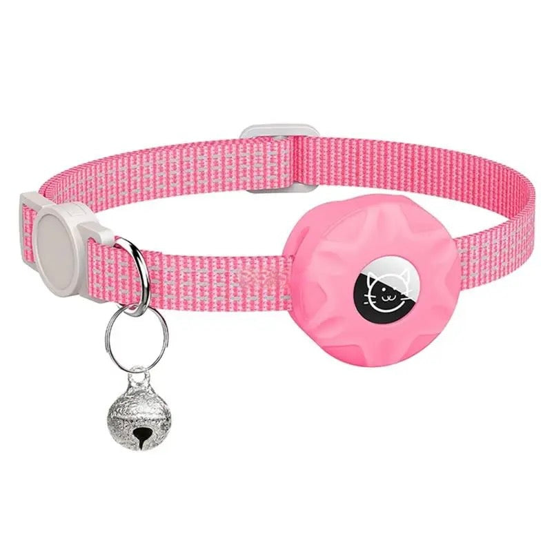 Reflective Pet AirTag Collar With Bell