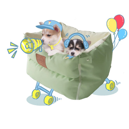 Luxury Leather Pet Seat Dog Travel Bed