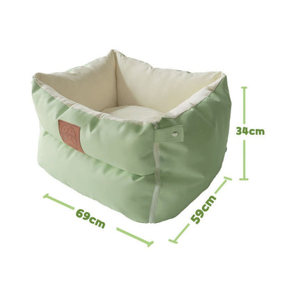 Luxury Leather Pet Seat Dog Travel Bed
