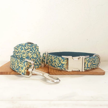 GOLDEN LEAF Carved Dog Collar