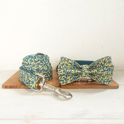 GOLDEN LEAF Carved Dog Collar