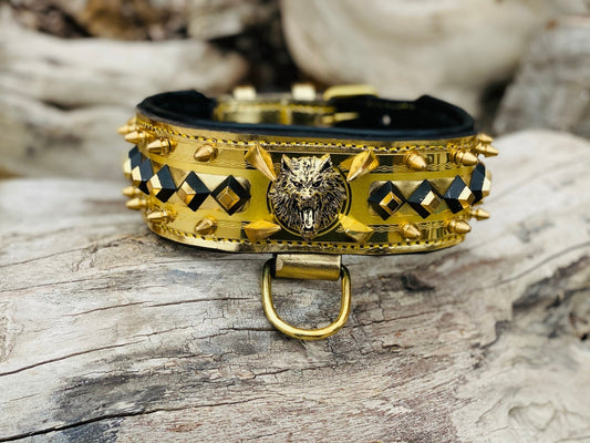 Gold Fox Leather Dog Collar
