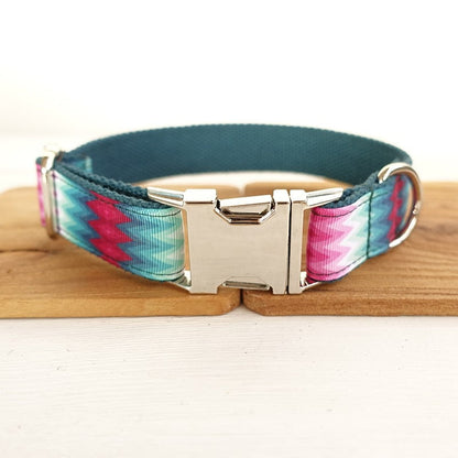 GREEN PEACOCK Engraved Pet Collar