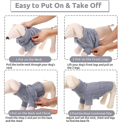 Classic Turtleneck Thick Warm Dog Sweater