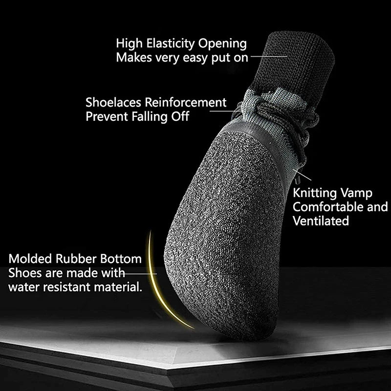 Rubber Sole Waterproof Dog Shoes