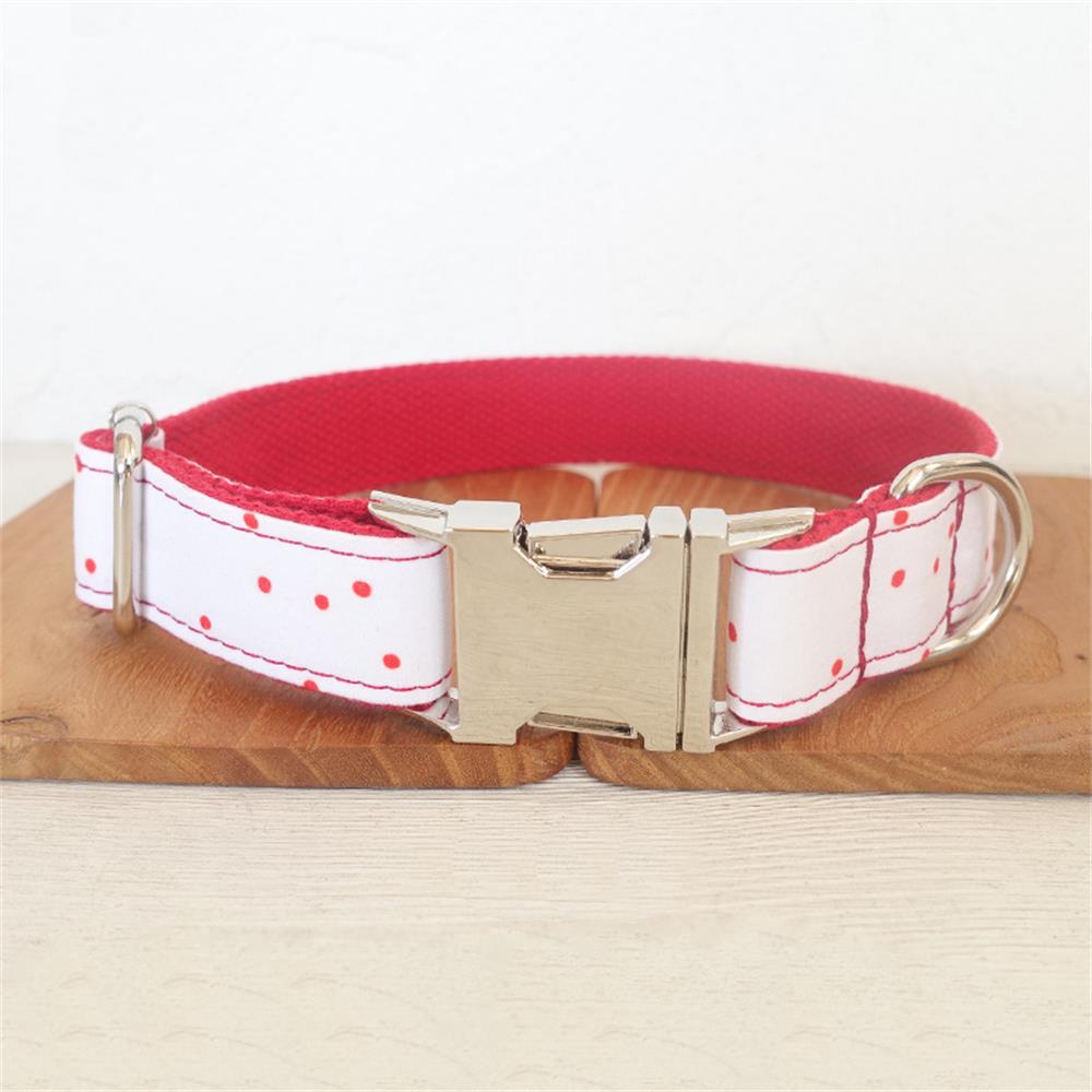 RED DOT White Pet Collar